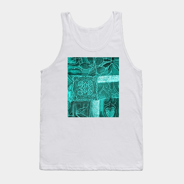 Green Abstract Tapestry Pattern Art Print Pattern Design Tank Top by Pattern Plans